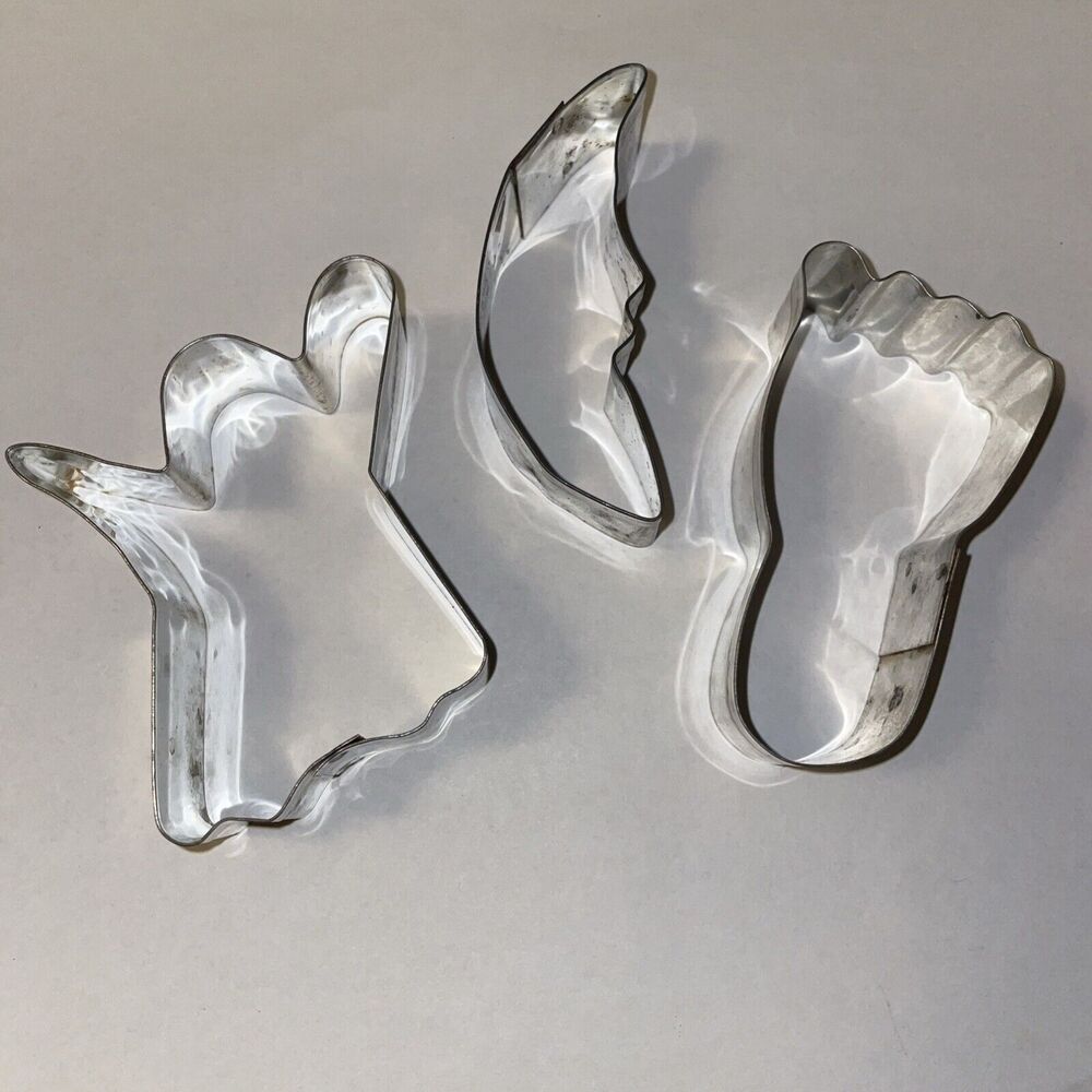 Vintage Cookie Cutter Lot of 3 Ghost Moon Foot/Skinny Ghost *SOME TARNISH*
